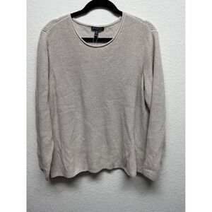 Eileen Fisher Dove Crew Neck Sweater Extra‎ Large XL Knit Top NWT